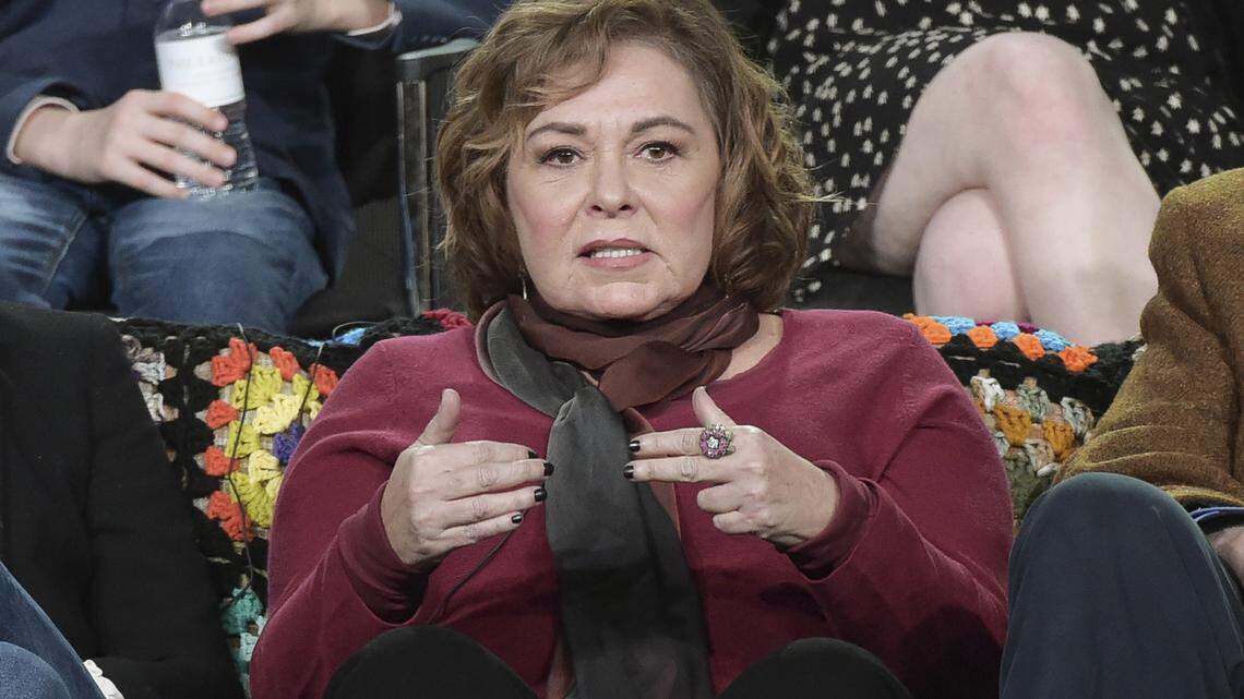 Roseanne Barr participates in the "Roseanne" panel during the Disney/ABC Television Critics Association Winter Press Tour in Pasadena, Calif., in January. ABC canceled its hit reboot of "Roseanne" on Tuesday, May 29, 2018, following star Roseanne Barr's racist tweet that referred to former Obama adviser Valerie Jarrett as a product of the Muslim Brotherhood and the "Planet of the Apes."