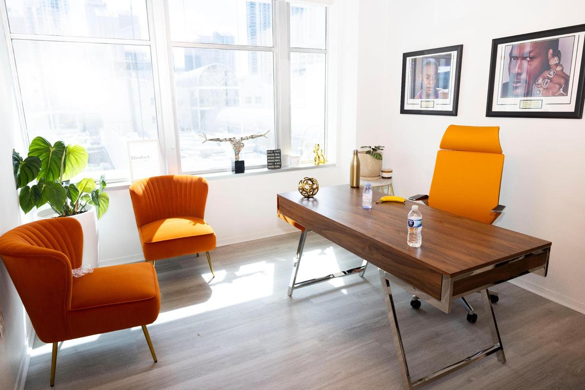 An office workspace that will be available to the businesses that work with The Source sits open during the opening of the Black-owned tech hub for networking, accelerators and co-working, on Thursday, Feb. 15, 2024, in downtown Miami.