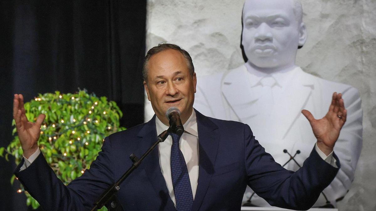 Second Gentleman Doug Emhoff speaks about the legacy of MLK and the importance of future role models in keeping that legacy alive at the 5000 Role Models of Excellence 30th scholarship breakfast at the Miami Beach Convention Center on Monday, Jan. 16, 2023.