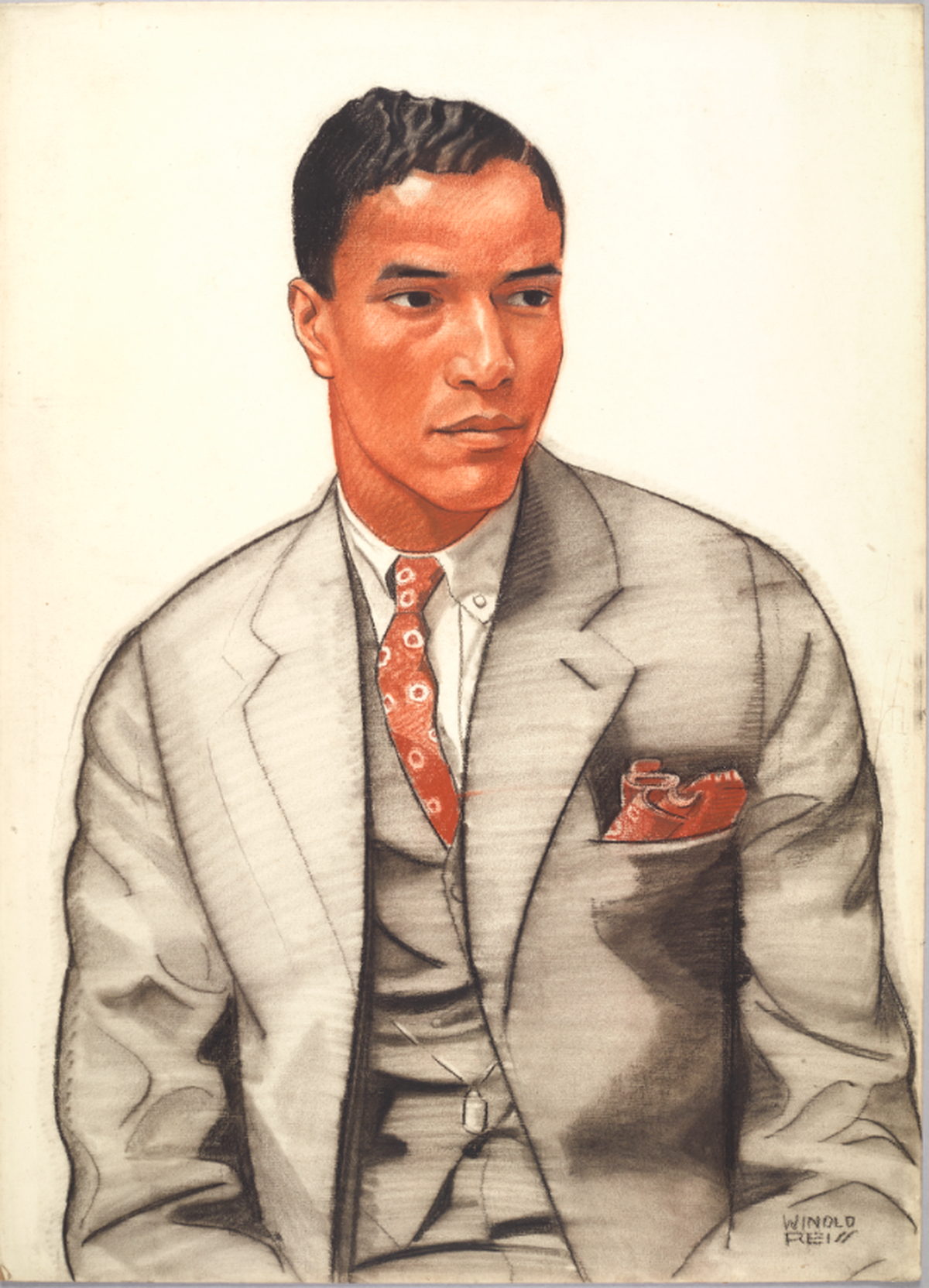 German artist Winold Reiss drew a portrait of educator and model Harold Jackman for the artwork “A College Lad.” Jackman was considered to be the best-looking Black man in Harlem. The artwork is on display at The Wolfsonian - FIU on South Beach for an exhibition on the Harlem Renaissance.
