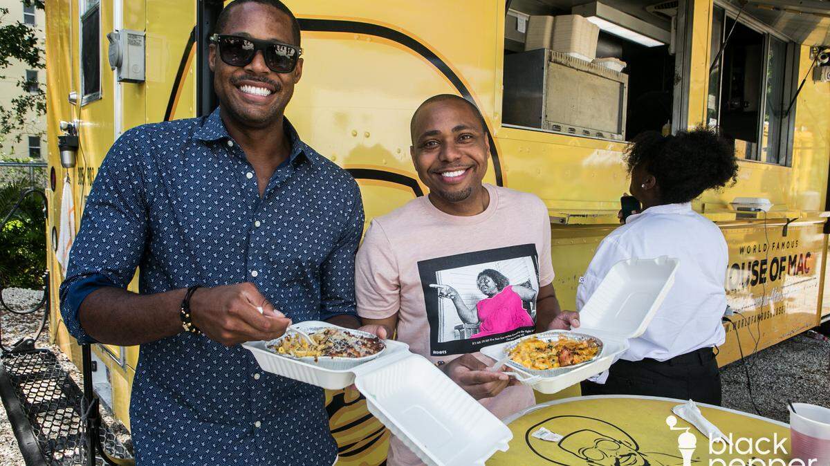 Festival goers try the food at World Famous House of Mac at an earlier Black Pepper Food & Wine Festival.