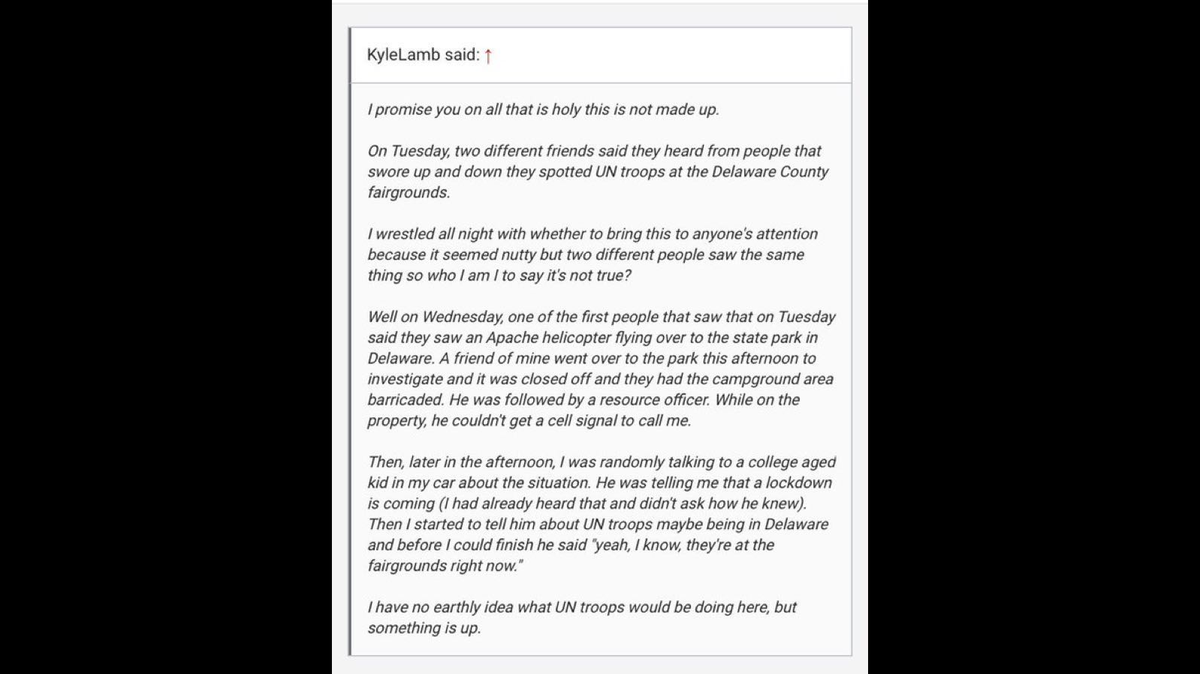 Kyle Lamb posted and later appears to have deleted this message on a message board dedicated to Ohio State Football.