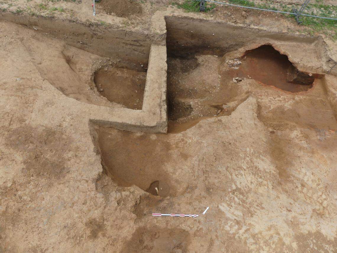The oven was connected to a pit, archaeologists said.