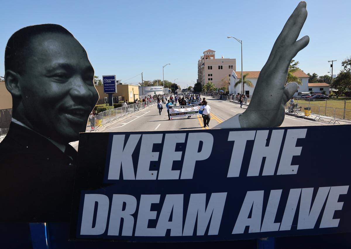 A scene from the Martin Luther King Jr. Day Parade in Liberty City on Jan. 21, 2018. The annual parade features marching bands, food vendors, music, and much more as the Miami neighborhood celebrates the legacy of King. 