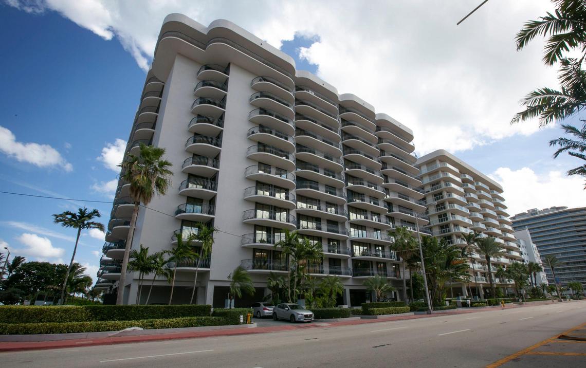 Champlain Towers North at 8877 Collins Ave., left, and Champlain Towers East at 8855 Collins Ave., pictured Oct. 20, 2021.
