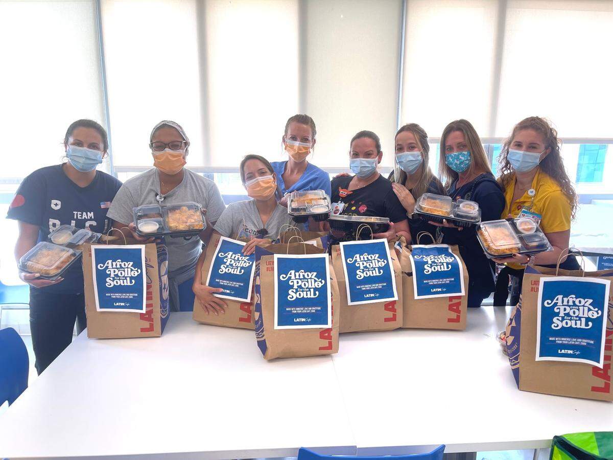 COVID-19 ICU staff at Nicklaus Children's Hospital were treated to “Arroz con Pollo for the Soul” meals courtesy of a new Latin Cafe 2000 initiative. 