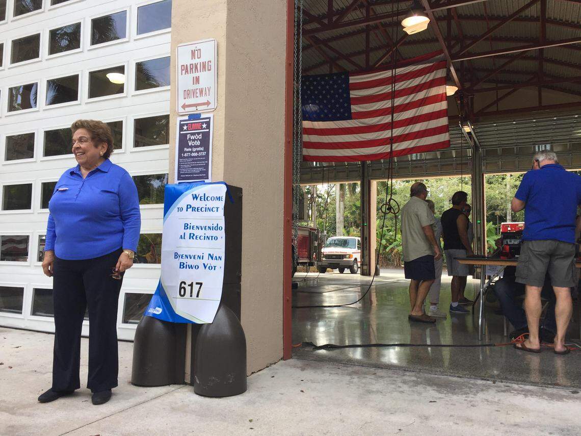 Congressional candidate Donna Shalala casts her ballot at the Coral Gables fire station on Old Cutler Road in Tuesday’s election.
