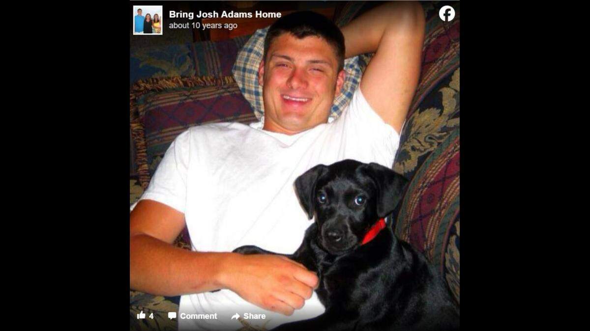 Joshua Adams, 25, was last seen in Jackson County, Georgia, in May 2013, authorities say.