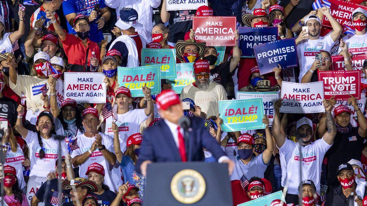 President Donald J. Trump speaks during his ‘Make America Great Again Victory Rally’, at Signature Flight Support OPF - Opa-Locka Executive Airport in Opa-locka, Florida, on Sunday, November 1, 2020.