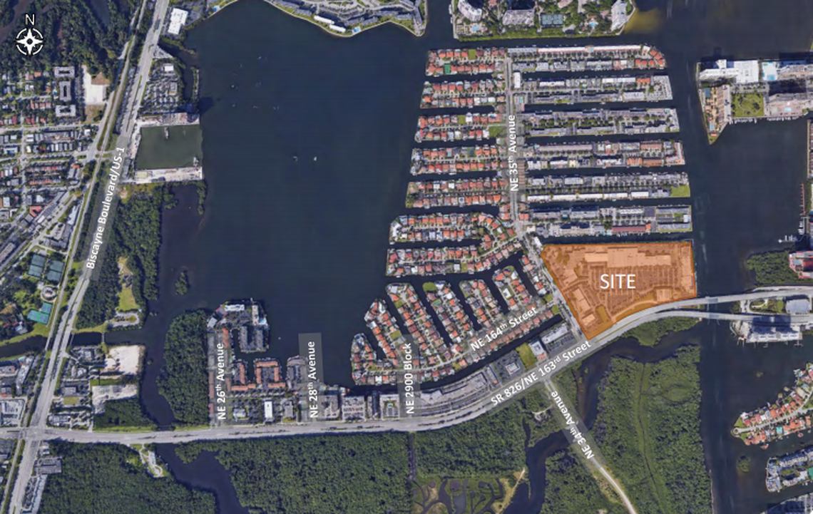The proposed site of a redevelopment of the Intracoastal Mall in North Miami Beach.