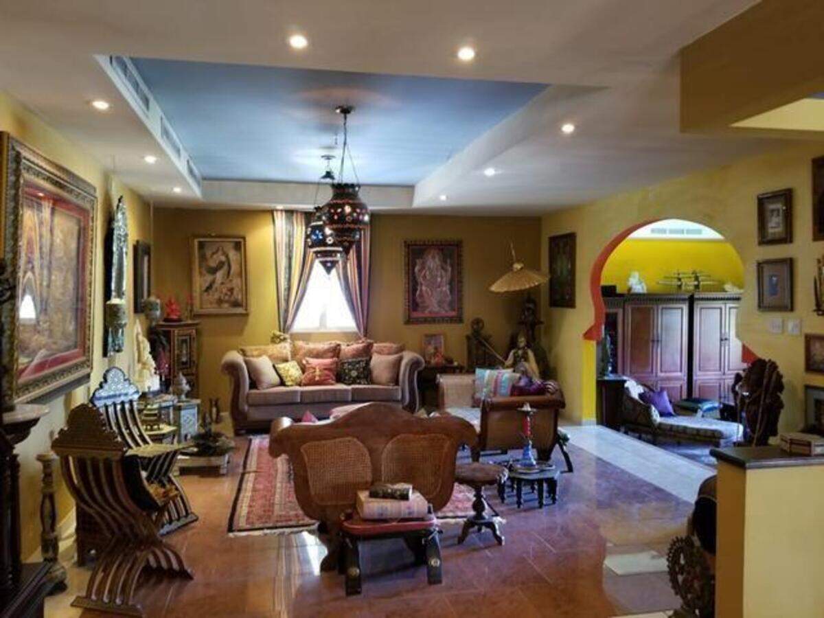 Living room at Walter Mercado’s Puerto Rican home