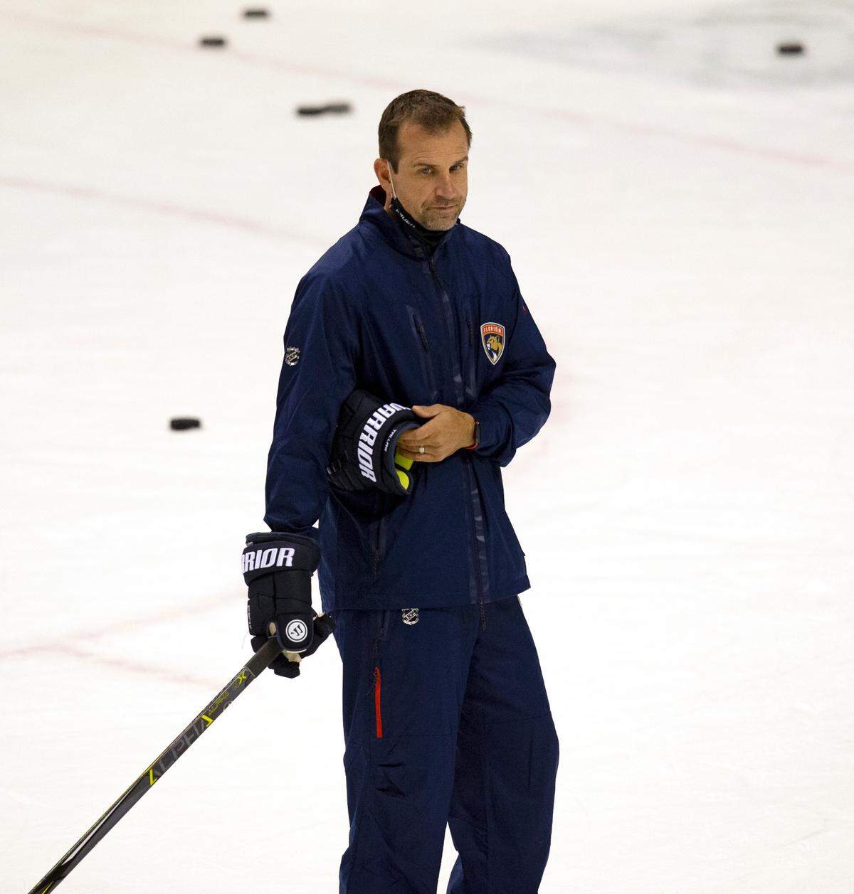 Florida Panthers goaltending coach Robb Tallas looks on during training camp in preparation for the 2021 NHL season at the BB&T Center on Sunday, January 10, 2021 in Sunrise.
