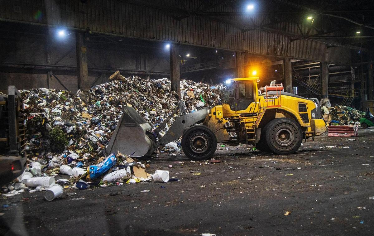 A wheel loader moved a pile of trash, collected around South Florida, at the Miami-Dade Resources Recovery Facility-Covanta Energy incinerator plant in Doral on April 14, 2022.