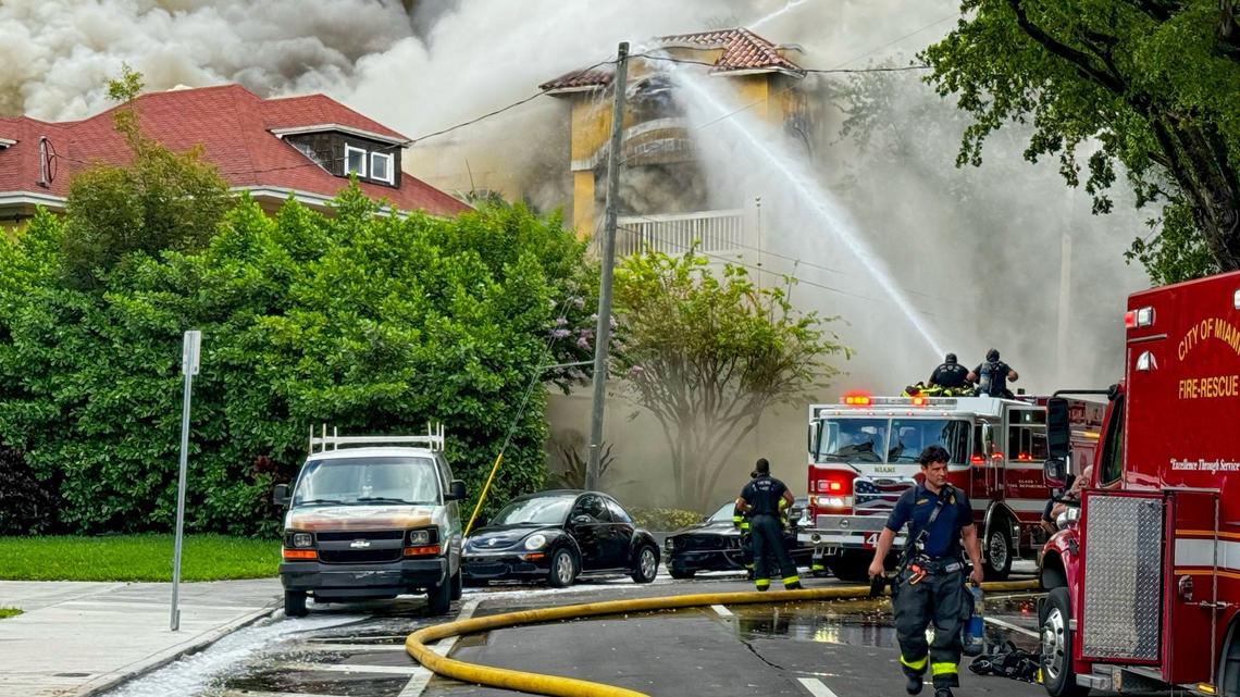 A three-alarm fire at a Miami apartment building: See what the scene looked like