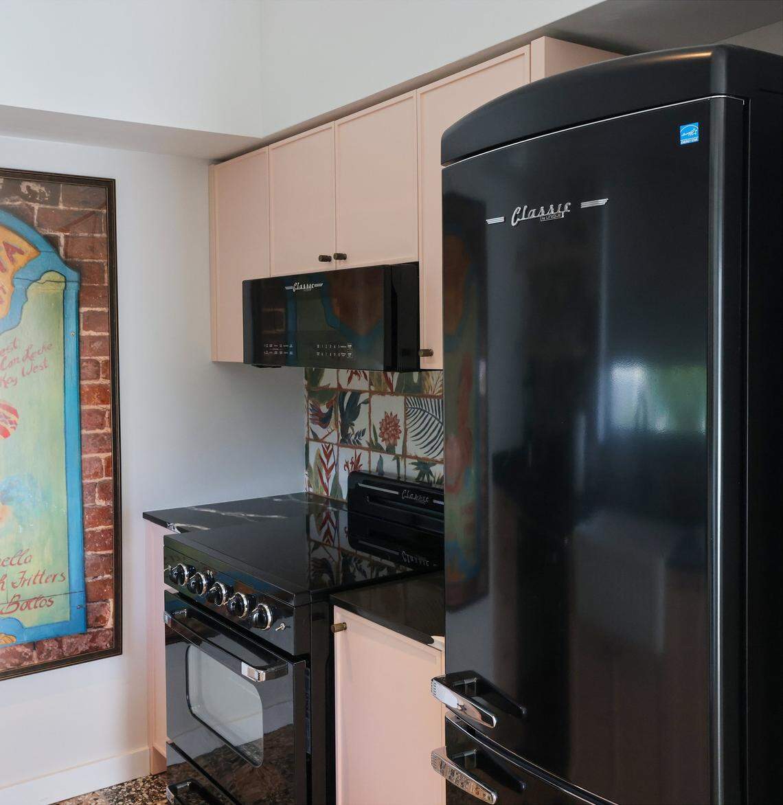Retro-style appliances charm the decor of the Oceanfront Corner Suite's kitchen at Casa Cañita, a new boutique hotel on historic Ocean Drive in Miami Beach, which is set to open under the direction of designer Nicolette Bernstein, her sister, chef Michelle Bernstein, and partners. The hotel was toured ahead of its grand opening on Tuesday, April 21, 2026.