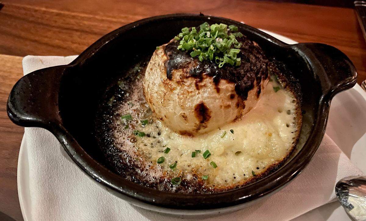 Vidalia onion gratin at Orno in Coral Gables