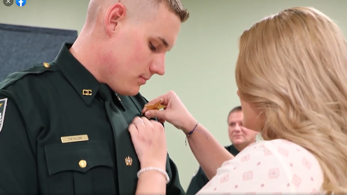 Deputy Christopher Taylor, 23, died when a driver collided with his patrol car on Interstate 75, according to the Charlotte County Sheriff’s Office. He was sworn in on Feb. 14, 2022.