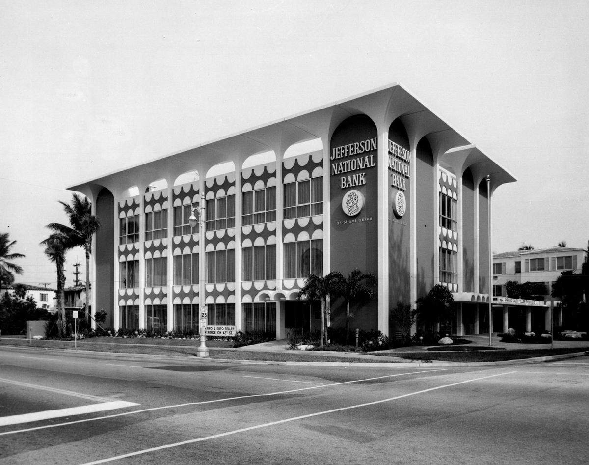 In 1964, the new Jefferson National Bank at 301 41st St. in Miami Beach.