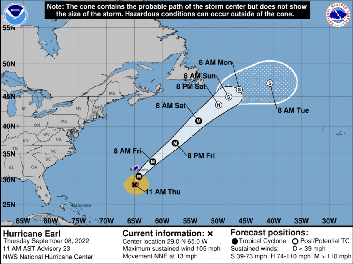 Hurricane Earl is forecast to be a major hurricane.