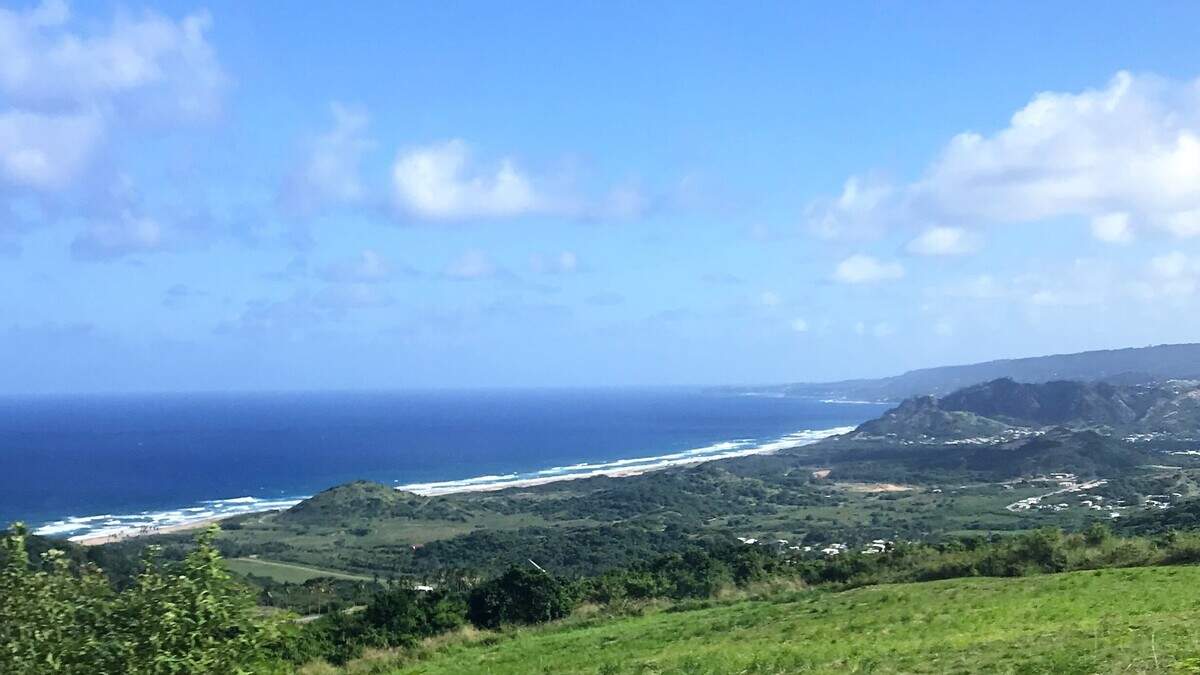 The wild Atlantic coast of Barbados has long stretches of empty beaches, quite a change from the highly populated Caribbean coast.