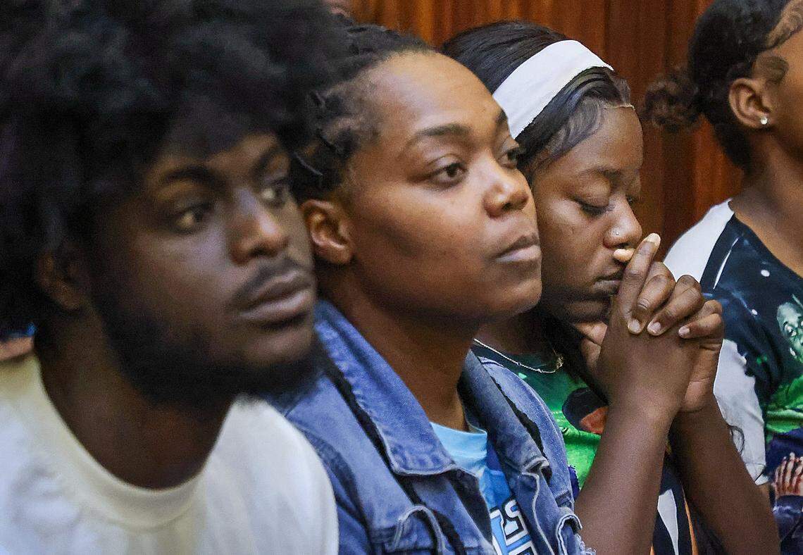 Friends, family, and supporters of Northwestern student-athlete Yahkeim Lollar sit in court as Jahara Malik pleaded guilty to a manslaughter charge in connection with the 2024 stabbing death of Yahkeim Lollar, a Northwestern student-athlete, in front of Judge Christine Hernandez in Courtroom 2-8 at the Richard E. Gerstein Justice Building on Monday, March 16, 2026, in Miami, Florida.