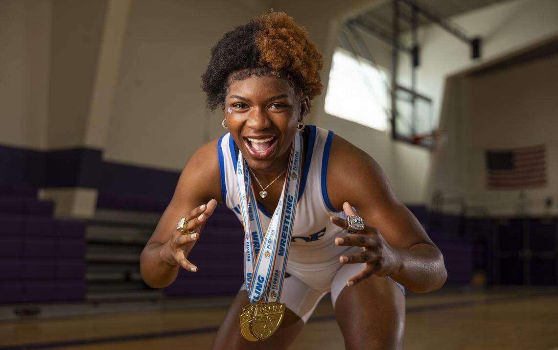 Willow White, South Dade Senior High School, Wrestling. All-Dade players photographed at Southwest High School on Thursday, March 19, 2026, in Miami, Fla.