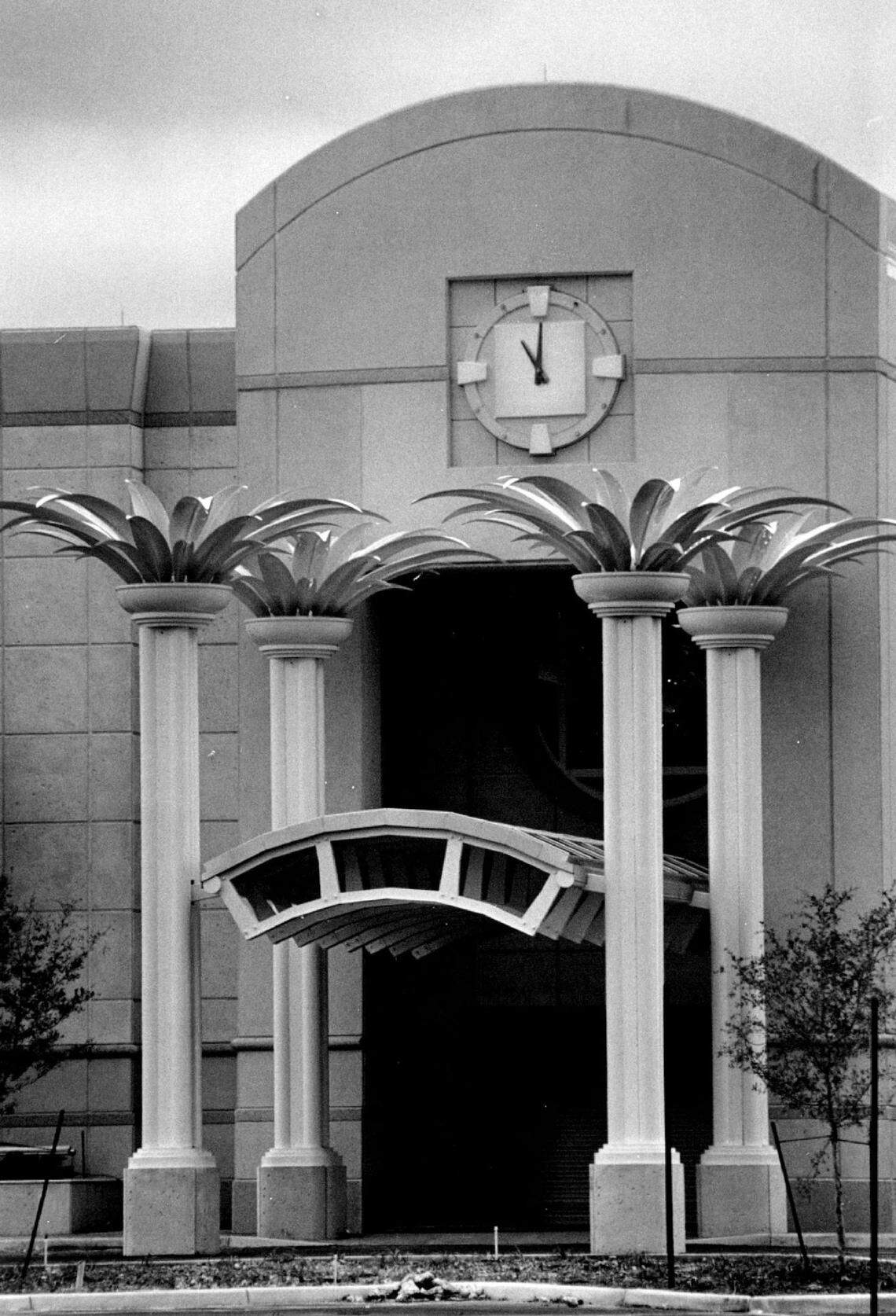 In 1992, the foot-tall fiberglass Burdines palm trees at Pembroke Lakes Mall, Pines Boulevard and Hiatus Road in Pembroke Pines.