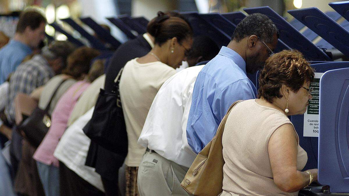 Voting at the Miami-Dade Government Center in Miami.