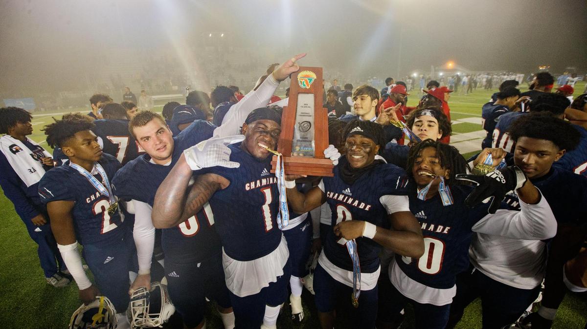 Chaminade-Madonna shutout Berkeley Prep 21-0 to claim the 3A State Championship title at Gene Cox Stadium on Friday, Dec. 10, 2021.