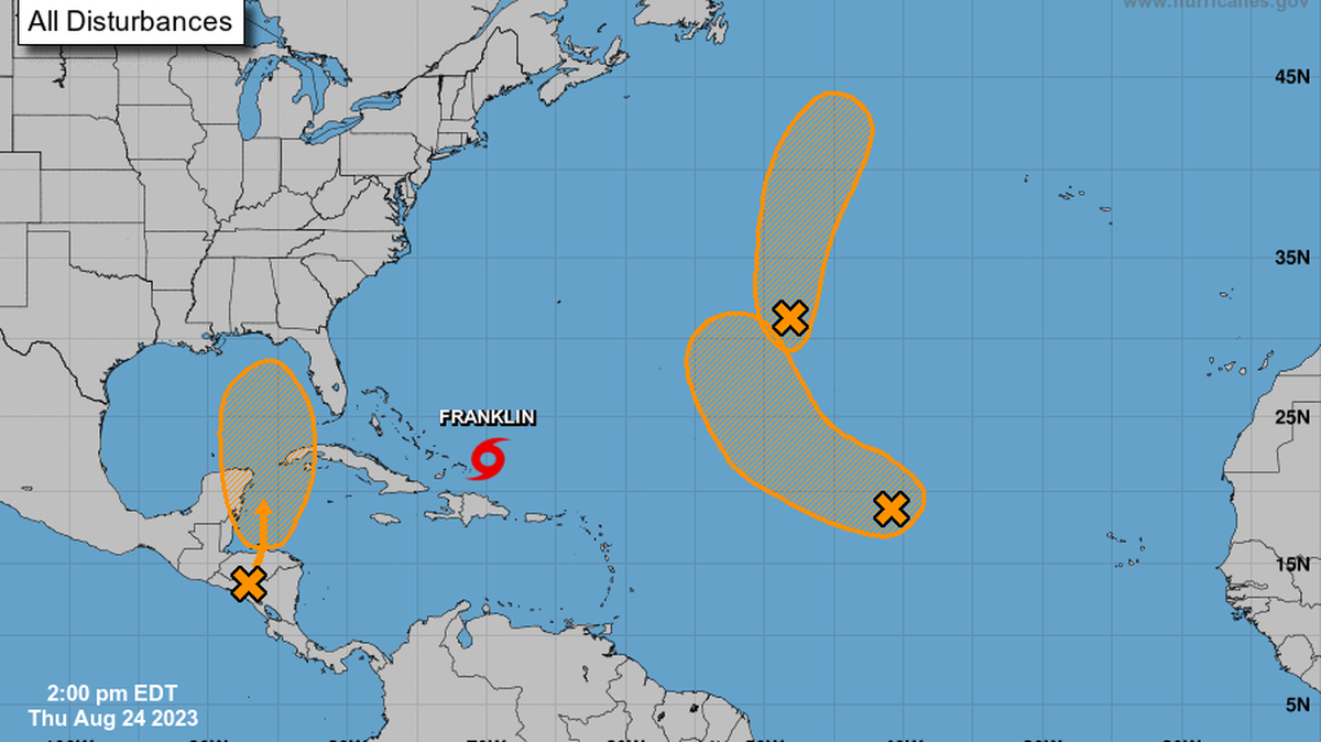 All three disturbances in the Atlantic have medium chances of formation in the next seven days.