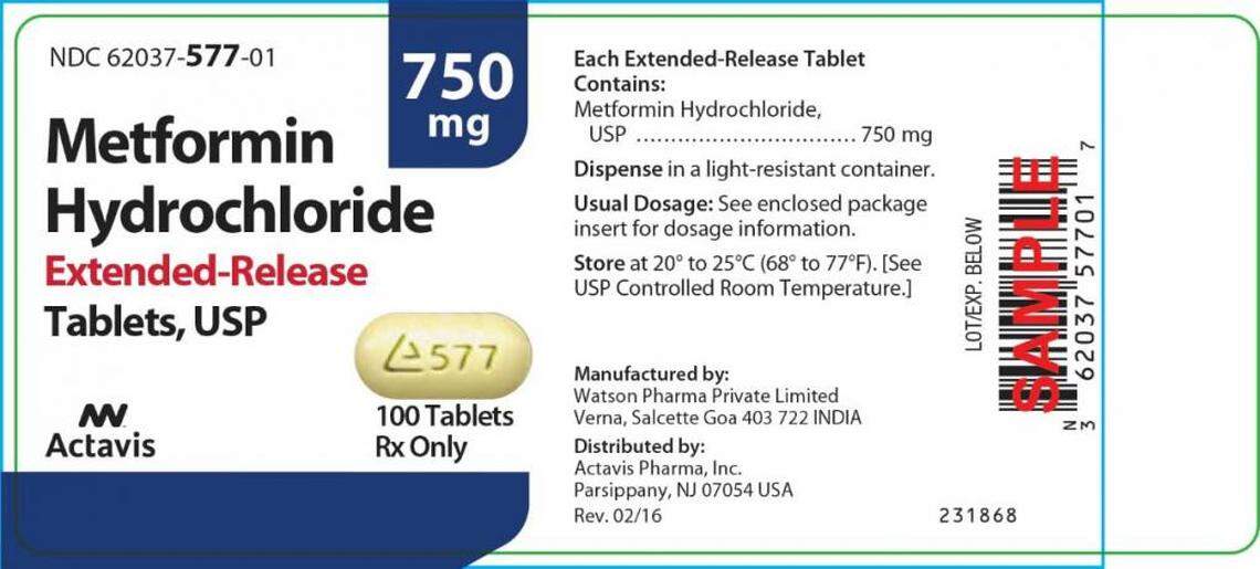 Teva Pharmaceuticals USA, Inc. recalled 14 lots of Metformin Hydrochloride Extended-Release Tablets, USP 500 mg and 750 mg, 100 and 1000 count bottles, in the United States.
