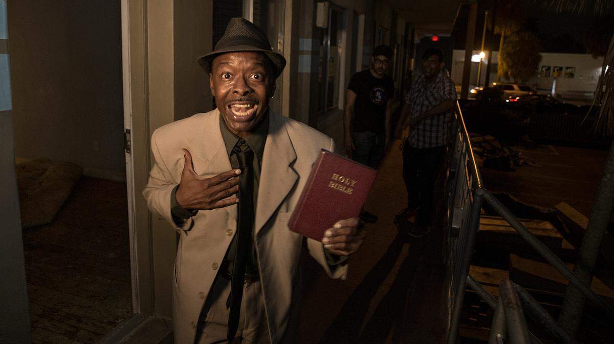 Actor Chat Atkins, is part of the new Miami Motel Stories serie coming to Gold Dust Motel at MiMO District in Miami. Photo by Pedro Portal
