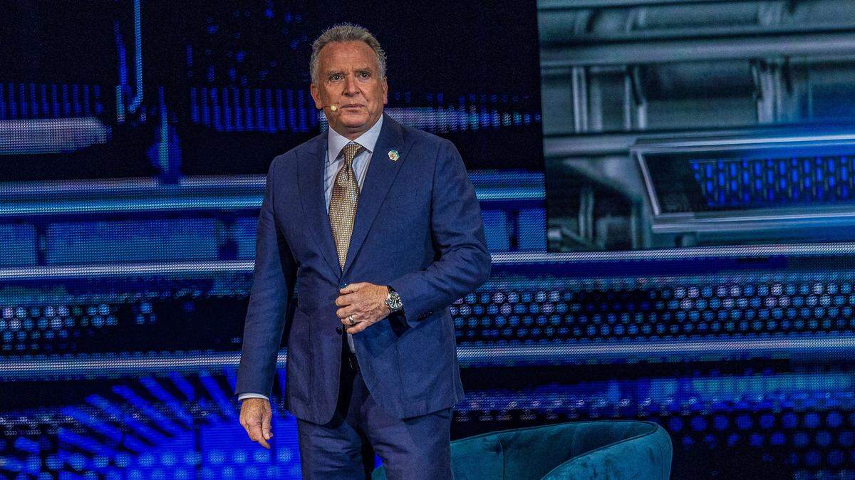 Steve Witkoff, Founder & CEO, The Witkoff Group; U.S. Special Envoy for the Middle East, reacts as he enters the stage, during day two of the America Business Forum, at the Kaseya Center in Miami, on Thursday November 06, 2025.
