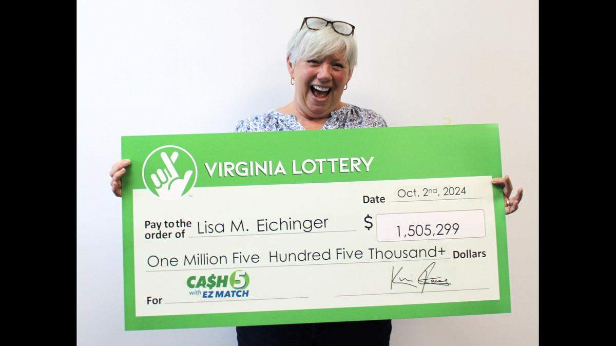 A lucky lottery player matched five winning numbers to win a huge jackpot prize from a Cash 5 with EZ Match game in Virginia, lottery officials said.