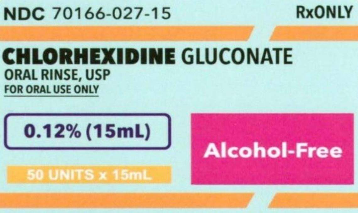Label of Chlorhexidine Gluconate Oral Rinse USP, 0.12% Alcohol free