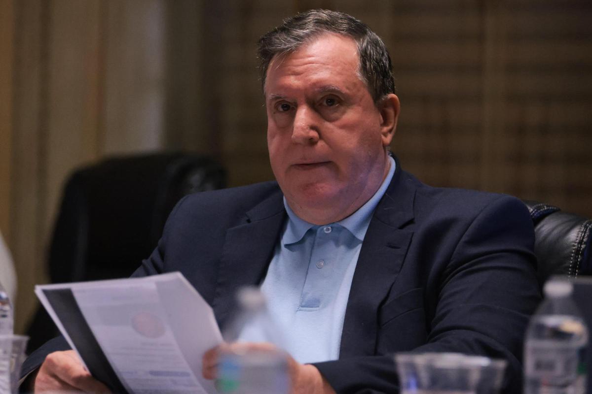 City of Miami Commissioner Joe Carollo, also the chairman of the Bayfront Park Management Trust, speaks to the board of trustees during a special meeting at the Bayfront Park Management Trust office in downtown Miami on Friday, Dec. 20, 2024.