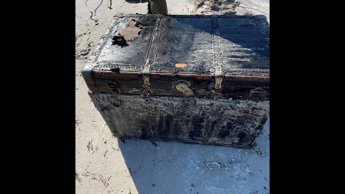 A “body-sized” steamer trunk that is nearly a century old washed ashore at Florida’s Fort Matanzas National Monument, according to the National Park Service.