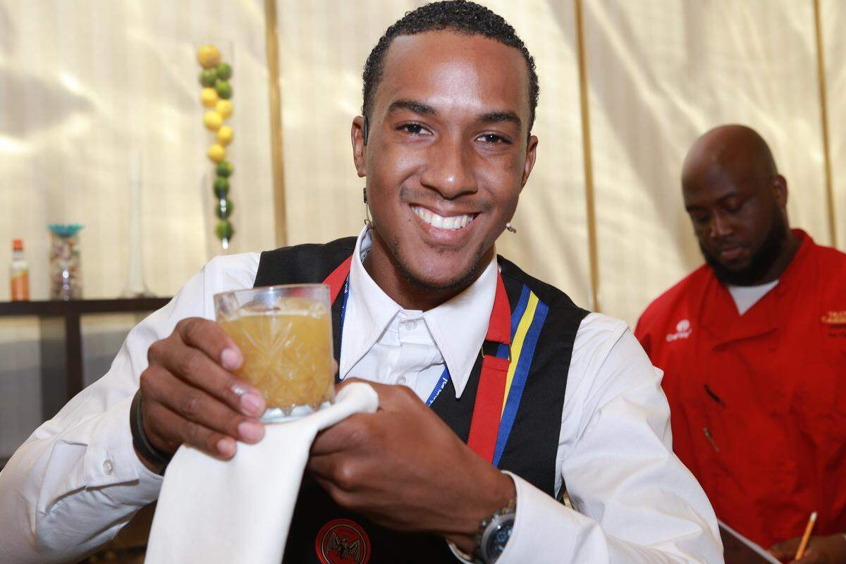 Enjoy a cold Caribbean-style beverage at Caribbean305.