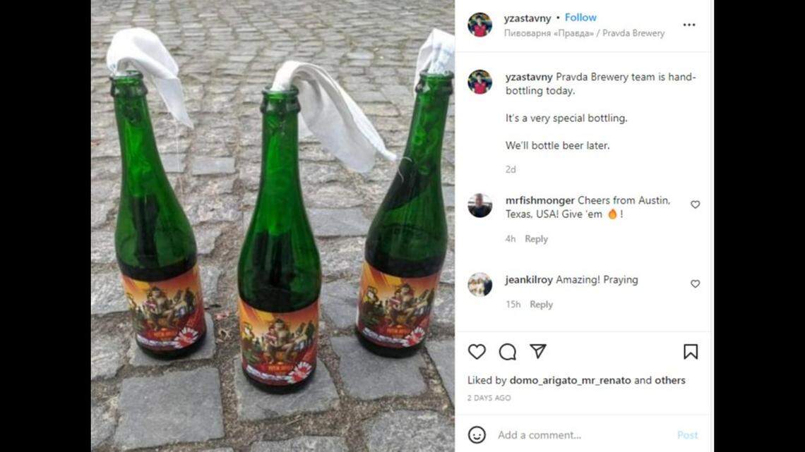 The Pravda Brewery in Lviv is producing Molotov cocktails instead of beer while Ukraine fights off an invasion from Russia, its owner says.