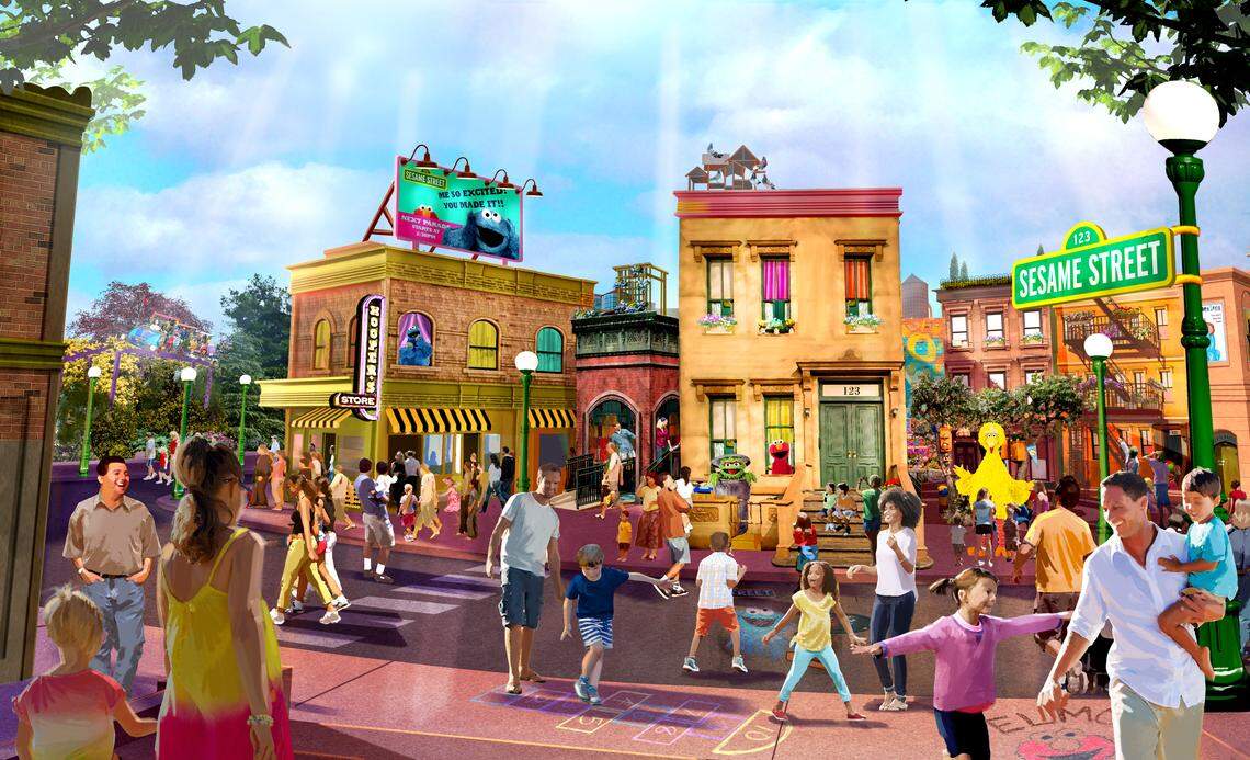A rendering of Sesame Street land opening in spring 2019 at SeaWorld Orlando.