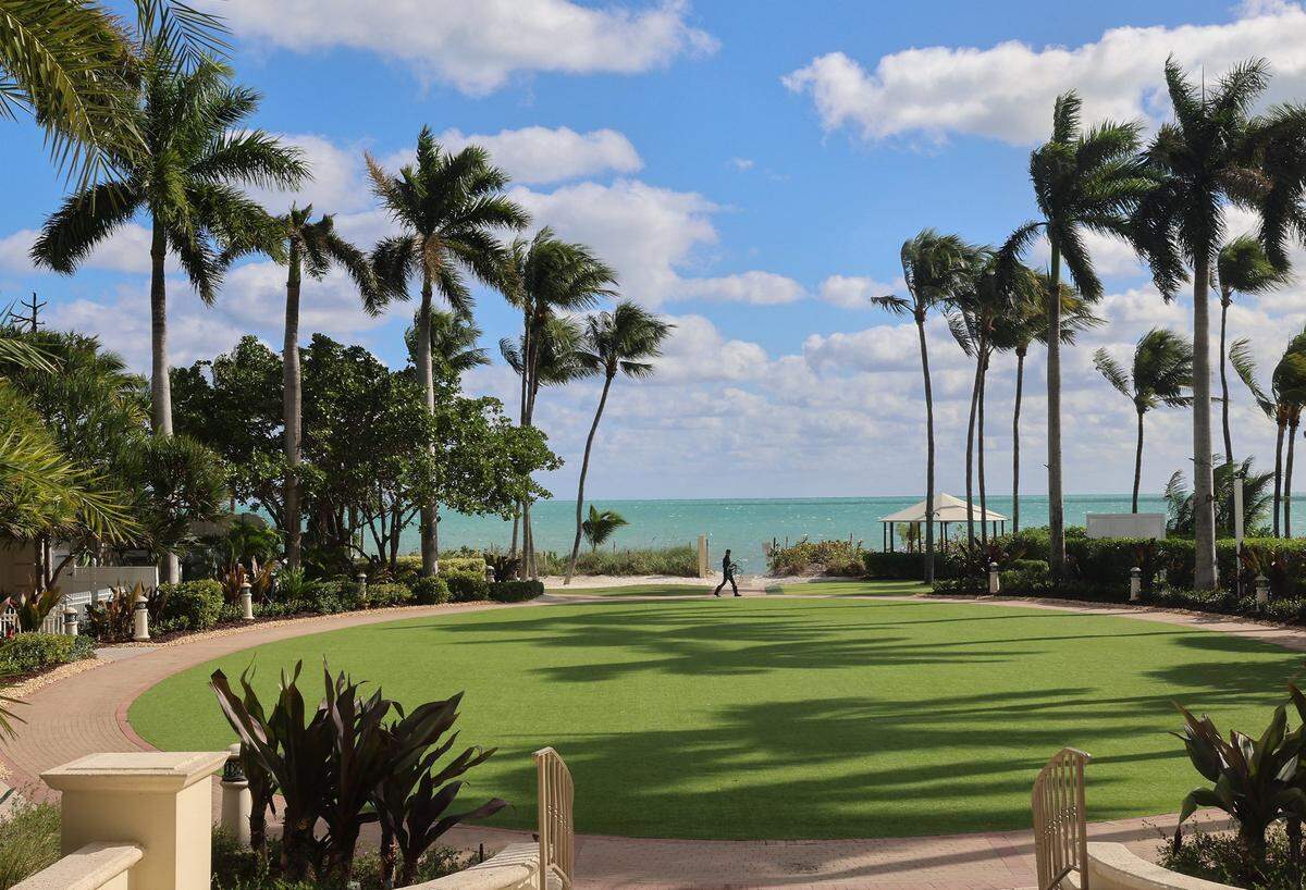 Lawn is part of the renovation of the Ritz-Carlton as the luxury hotel reopens after undergoing several months of renovations. Taken on Tuesday, December 16, 2025, in Key Biscayne, Florida.