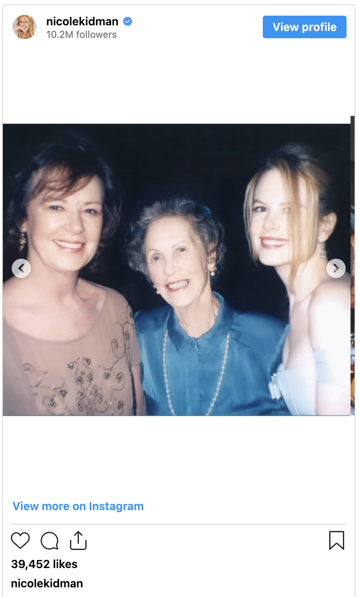 In the statement, Nicole Kidman revealed her mom had died earlier that day.
