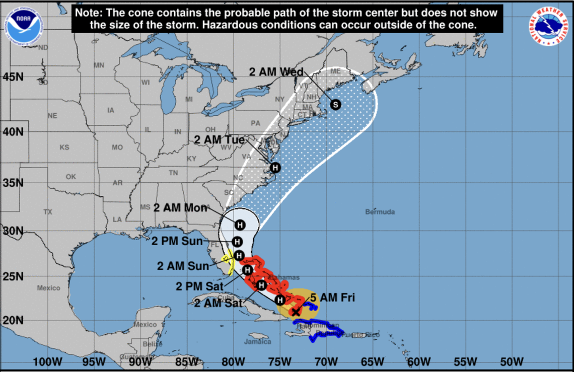 A midnight update from the National Hurricane Center upgraded Tropical Storm Isaias to a Category 1 hurricane a day before earlier predictions called for, while it continued on track toward the Bahamas and South Florida.