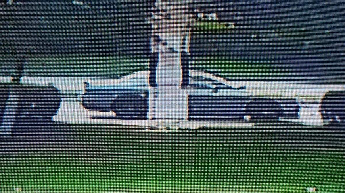 Miramar police shared a surveillance picture of a green or gray Dodge Challenger that is believed to be involved in a fiery crash July 19, 2021.