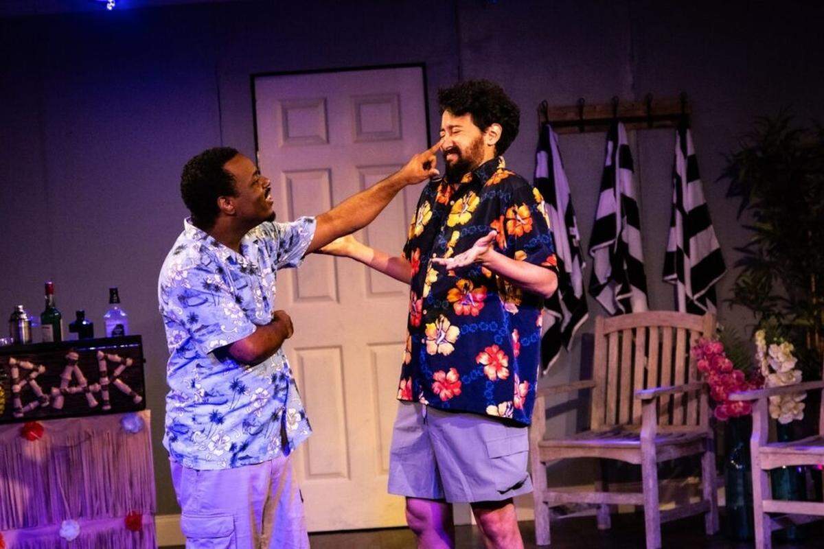 Malik Archibald as Kenneth and Freddy Valle as Alfie in John Mabey’s “The New Newer Normal” at Main Street Players.