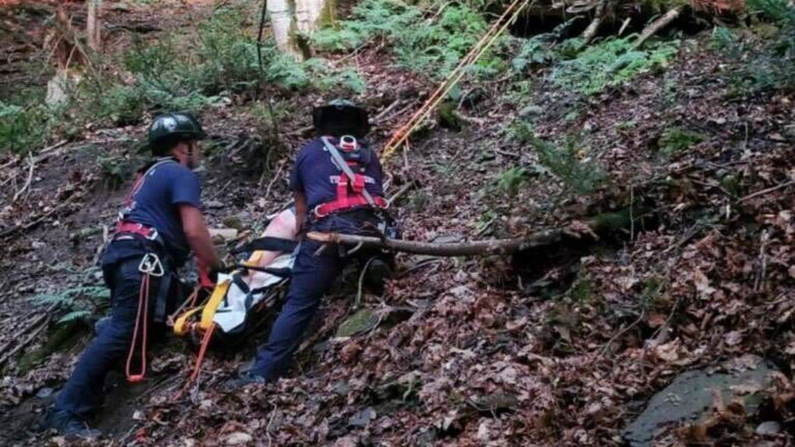 A hiker was rescued after falling off of a waterfall and into a gorge in New York, state police say. The woman was injured and taken to a hospital.