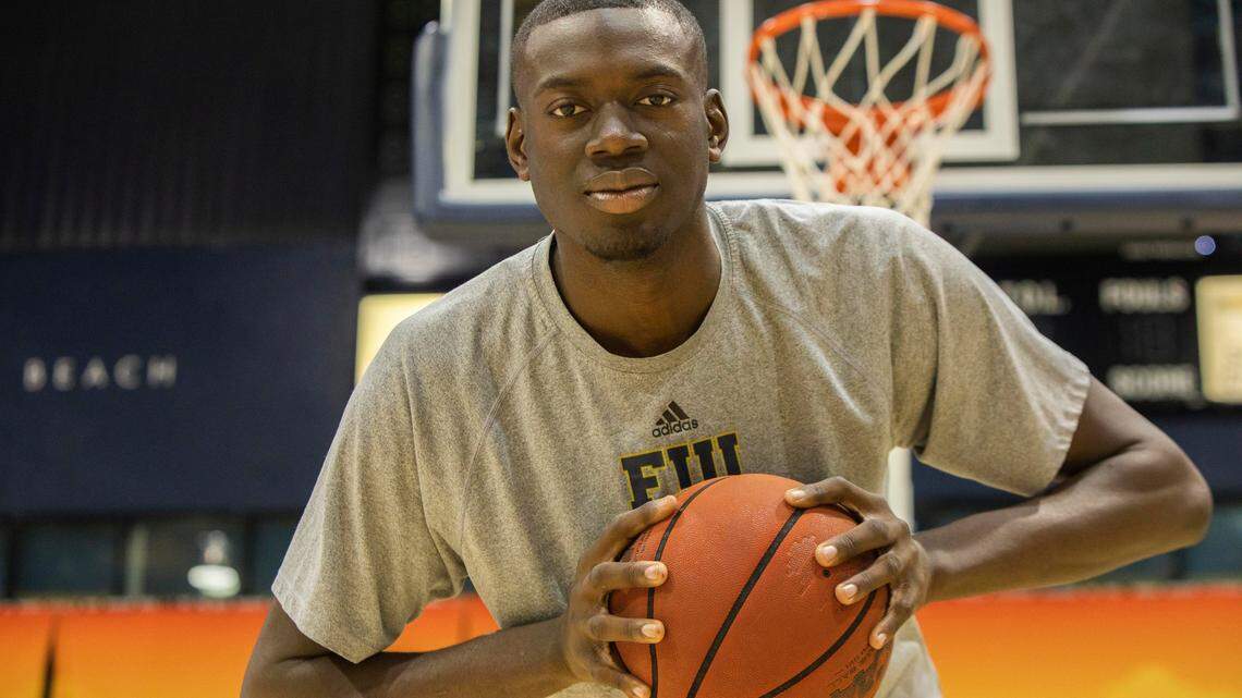Osasumwen Osaghae, FIU senior basketball star at FIU basketball arena, in South Miami on Thusday 6, 2020. By Walter Villa