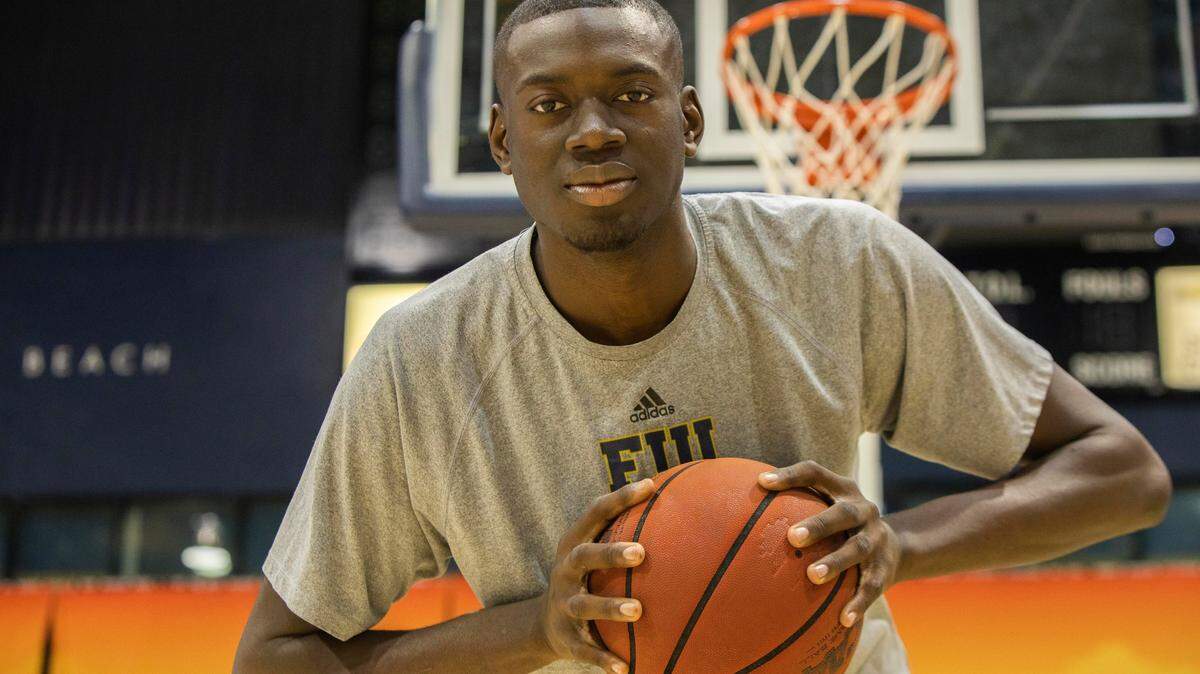 Osasumwen Osaghae, FIU senior basketball star at FIU basketball arena, in South Miami on Thusday 6, 2020. By Walter Villa