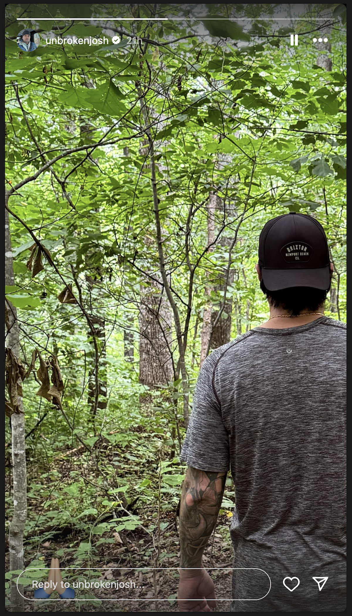 Josh Hall shared his first photo online since filing for divorce.
