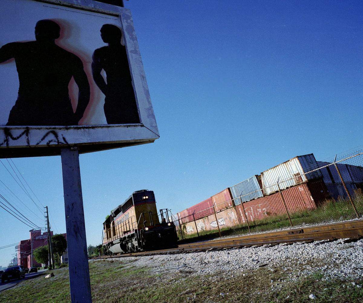 The future Midtown Miami site, at the northern edge of Wynwood, when it was home to shipping containers along a railyard in 2003.